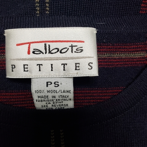 Talbots Petites 100% wool plaid sweater  black red size Petite Small - Picture 6 of 6